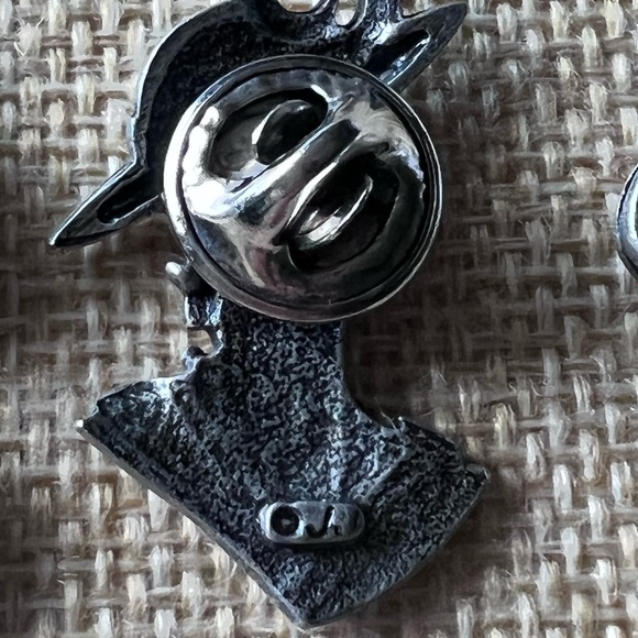 Vintage JJ Jonette Jewelry Art Deco lot of 3 Women Pins Matt Pewter EUC - Picture 7 of 8